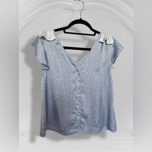Chic Light Blue Starry Blouse
